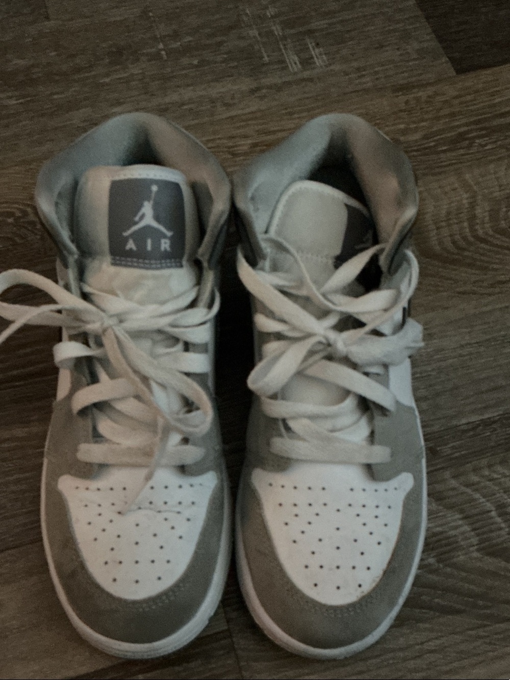 Jordan Kids' High-Top Sneakers – White & Gray